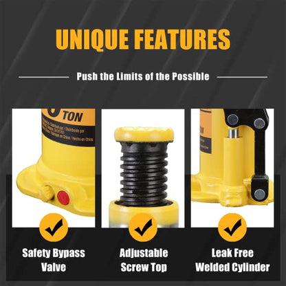 20 Ton (40,000 LBs) Capacity Hydraulic Welded Bottle Jack, TH92004X - style: 20 Ton (40,000 LBs)