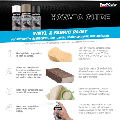 Dupli-Color Vinyl & Fabric Spray, Medium Gray, 11 oz - color: Medium Gray, size: 11 Ounce (Pack of 1)