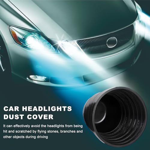 4 PCS Car Headlight Dust Covers, 100mm 4" Headlight Housing Cap Vehicle Forward Light Cover, Dustproof Flexible Rubber Sealed Headlamp Cap, Waterproof Car Front Lamp Cover - color: 4 PCS