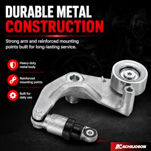 Belt Tensioner Assembly with Pulley, Compatible with 2007-2011 Honda Civic 1.8L L4 Gas & CNG, Replaces OE# 31170-RWK-025, 31170RWK005, 31170RWK015 - size: 31170-RWK-025
