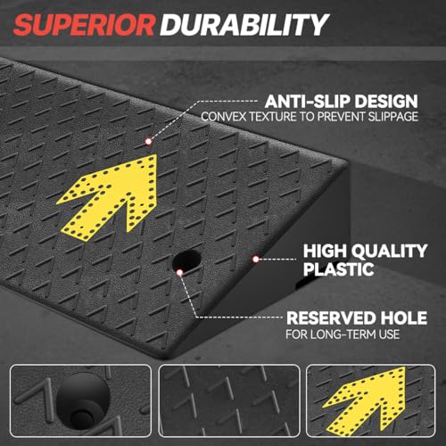 5.5" Rise Rubber Curb Ramp for Forklift, Driveway Sidewalk, Heavy Duty Car - size: 5.5" Rise Arrow