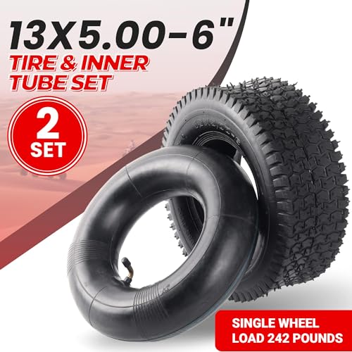 (2-Set) AR-PRO Replacement 13x5.00-6 Tire and Inner Tube Sets for Razor Dirt Quad Versions 1-18 - Compatible with Yerf Dog, Motovox, and More - Also Compatible with Yard Tractors and Hand Trucks - size: 13x5.00-6, TR-87