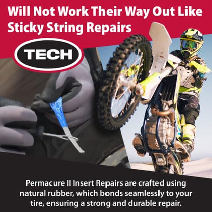 TECH Tire Permacure II Insert Plugs 3-3/4 in, Tubeless Plug Kits, Box of 50