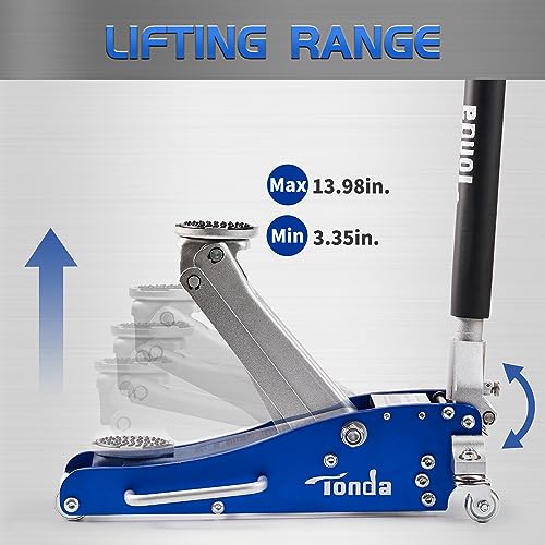 TONDA 2 Ton Low Profile Floor Jack, Aluminum Steel Car Jack, Blue - color: 2T Blue