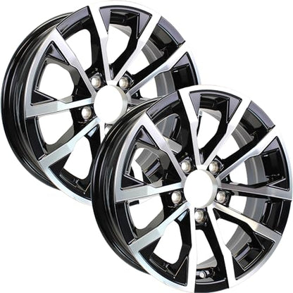 eCustomrim 2-Pack Aluminum Trailer Wheel 15X5 15 Inch 5 Lug Black Edge Rim