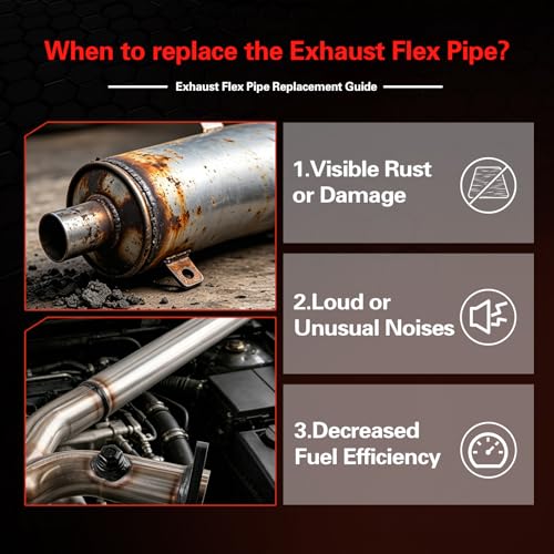 409 Stainless Steel Exhaust Front Flex Pipe Compatible with - size: 2004-2006 Sienna 3.3L V6