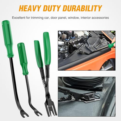 GOOACC 238Pcs Trim Removal Tool Auto Push Pin Bumper Retainer Clip Set - color: 120Pcs Clips + 118 Remover Green