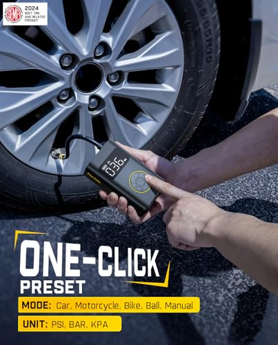 Fanttik X9 Pro Portable Tire Inflator for Compact Car, 1Min Fast Inflate - color: Black