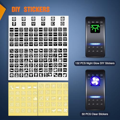 Nilight 6 Gang Rocker Switch Panel Toggle Power Control 12V 24V Pre-Wired - color: Power Control Blue