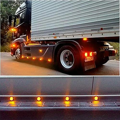 2Pcs 2in Amber Beehive Cone Light Round Side Marker Light Rear Tracking Light Clearance Light Waterproof 7 Diodes Sealed Peterbilt Bullet Marker lights for Truck Trailer Van Pickup Bus RV SUV - color: Yellow