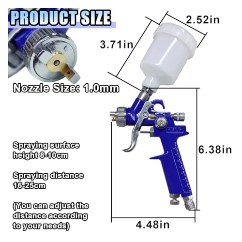 BDZMC Mini HVLP Touch Up Spray Gun with 0.8 mm Nozzle (1.0) - size: 1.0