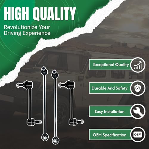 4Pc Front Rear Stabilizer Sway Bar End Links Fit for Buick 2008-2009 Allure, 2008-2009 LaCrosse, Compatible With Pontiac 2004 2005 2006 2007 2008 Grand Prix #OE K6662 K80852 - size: K6662&K80852-4PC