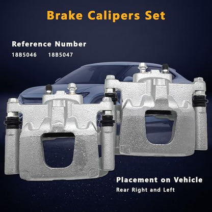 2 Pcs Brake Calipers Fit for Dodge Jeep for 2007-2011 Nitro 2008-2012 Liberty 2007-2017 Wrangler 2018 Wrangler JK, Disc Brake Caliper Assembly w/Bracket Replace for 18B5046 18B5047 - size: 18B5046+18B5047