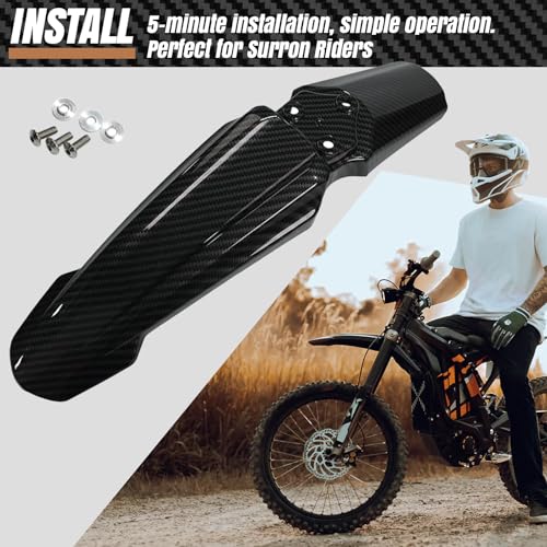 Surron Front Fender, Imitation Carbon Fiber Motorcycle Fender Mud Guard for Surron Sur Ron Light Bee X/S, Segway X260 X160 - style: Imitation Carbon Fiber