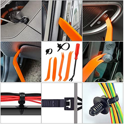 860Pcs Car Push Retainer Clips and Body Fastener Clips Kit - color: orange