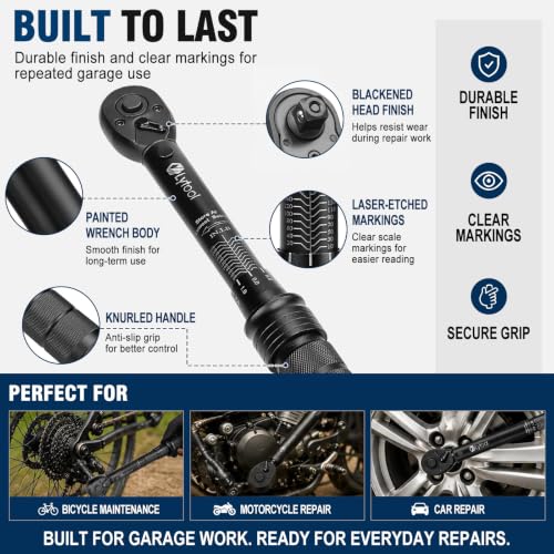 Lytool 3 Pcs Torque Wrench Set (1/4", 3/8", 1/2" Drive Click Type, ±3%)