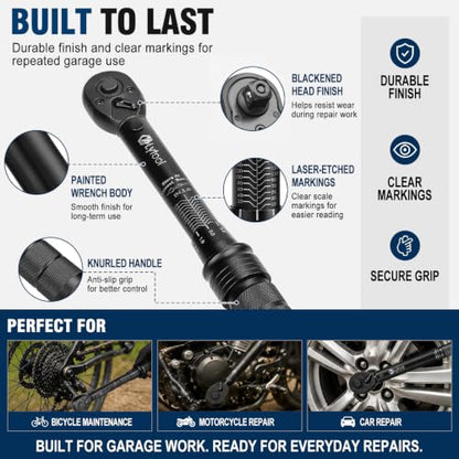 Lytool 3 Pcs Torque Wrench Set (1/4", 3/8", 1/2" Drive Click Type, ±3%)