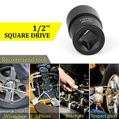 Topec 21mm Lug Nut Remover, Wheel Lock Removal Kit for Stripped Bolt & Rounded Nut, 1/2" Drive - style: 21MM