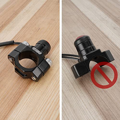 CNC Universal Engine Stop Start Kill Switch Button for 22mm Handlebar-Black - color: Black, size: with Mounting Backplate