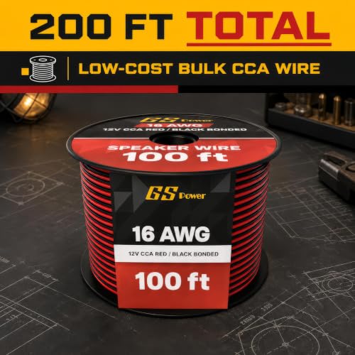 GS Power 16 Gauge Wire Automotive - 200ft CCA Primary Bonded Wire - size: 16 Gauge-100 ft-Bonded
