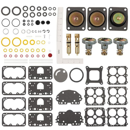 37-485 Carburetor Rebuild Kit Compatible with Holley 4150 4150C, 600-850 CFM Double Pumper 4 Barrel – Includes Gaskets, O-Rings, Diaphragms, Needle & Seats, Power Valve