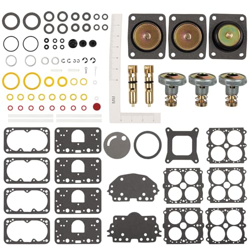 37-485 Carburetor Rebuild Kit Compatible with Holley 4150 4150C, 600-850 CFM Double Pumper 4 Barrel – Includes Gaskets, O-Rings, Diaphragms, Needle & Seats, Power Valve