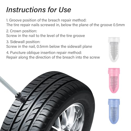 30PCS 3-Size Tire Repair Kit with Screwdriver - color: 3 Size/30PCS