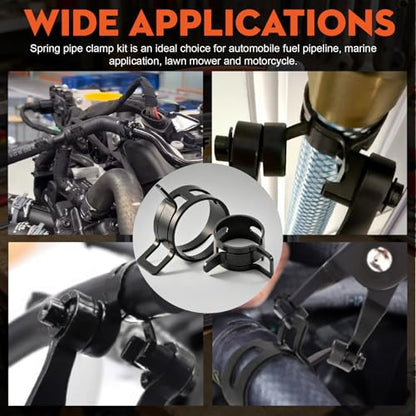 352Pcs Spring Hose Clamp Kit with Pliers 15 Sizes 6-25mm for Fuel Lines - color: 352-piece