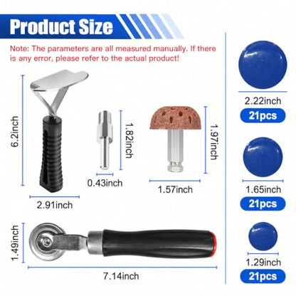 64PCS Tire Repair Patch Tool Kit (32mm/42mm/58mm) - size: 64PCS