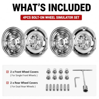 4X 19.5 Bolt On Dually Wheel Simulators Fit for Ford 2005-2025 F450 F550 - size: 19"#1