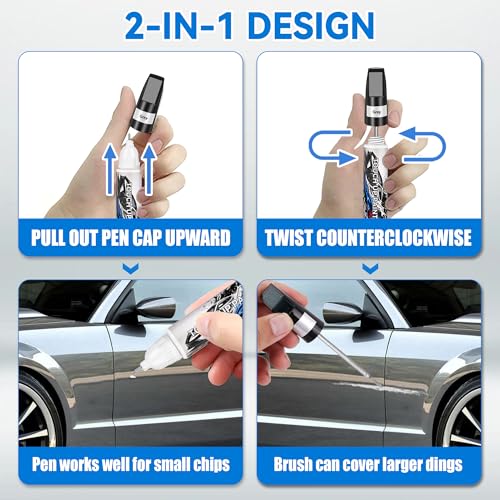 Grey Touch Up Paint for Cars, Car Paint Scratch Repair, Auto Paint Repair Pen, Professional Automotive Scratch Remover, Color Accurate, Long lasting Adhension, Fast Drying - color: Universal Grey