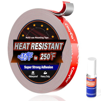 Double Sided Tape Heavy Duty, Permanent Bond Heat Resistant 0.39In - size: 3/8" / 10mm Width