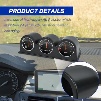 wuyaoyao Universal 2" 52mm Triple Hole Dash Gauge Pod Holder, Black - color: Black, size: 3-Hole
