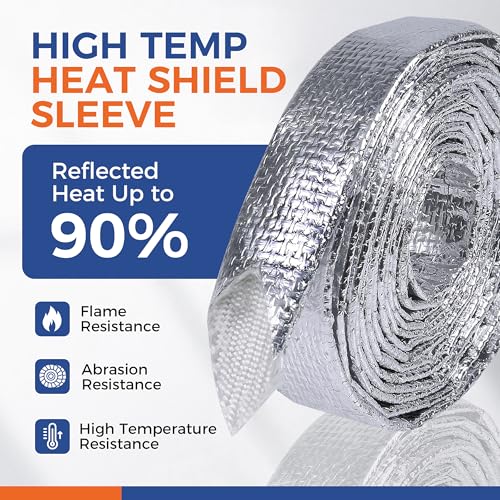 Automotive Heat Shield Sleeve 1/2inch-22ft High Temp Sheathing Roll - size: 1/2"-22ft