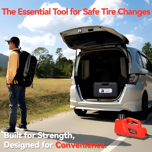 Trihelper Electric Car Jack 5 Ton 12V Hydraulic Floor Jack, 9 lbs - color: Red Jack Only