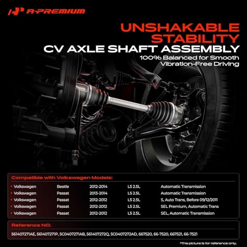A-Premium Front CV Axle Shaft Assembly for Volkswagen Models - style: Front Driver and Passenger Side