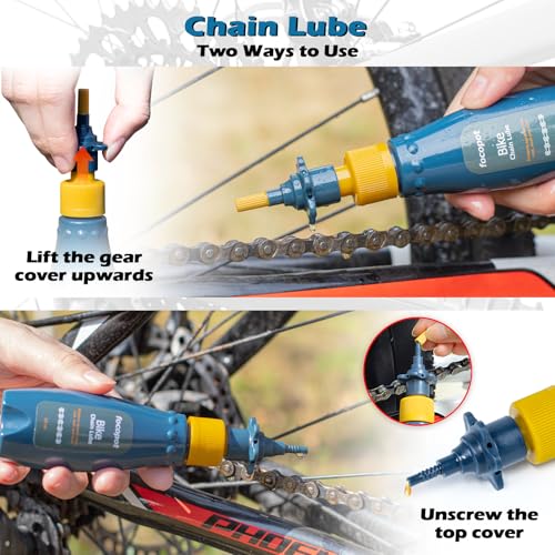 Bike Chain Cleaning Kit with Bicycle Chain Degreaser,Wet Lube,Chain Brush