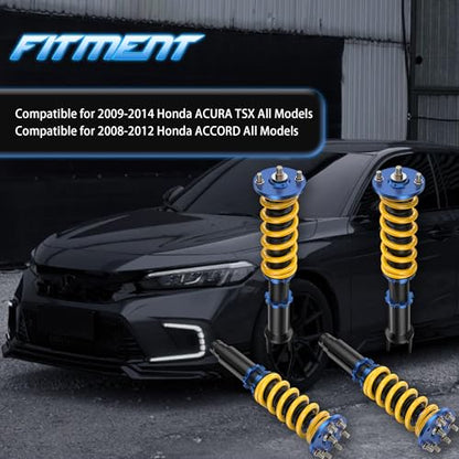 Height Adjustable Coilover Lowering Kit Compatible with 2008-2012 Accord