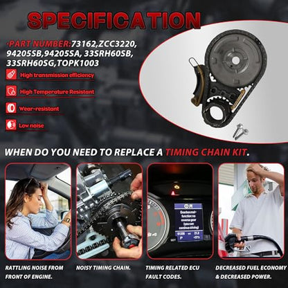 Oil Pump & Timing Chain Kit with Timing Cover Gasket - color: QH-TCK-GM5300-001