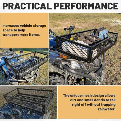 KUAFU ATV UTV Cargo Basket Luggage Carrier Storage Rack Compatible with TRX - size: Front