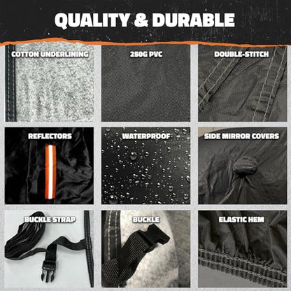 Mockins 200"x75"x47" Large Sedan Car Cover Waterproof All Weather Shield - size: Sedan - Large - 200" x 75" x 47"