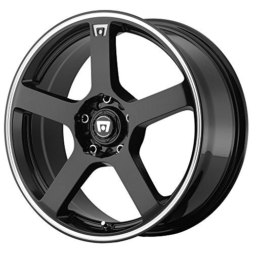 Motegi MR116 FS5 17X7 5X100/4.5 5.57 40mm GLOSS BLACK W/MACHINED FLANGE - MR11677031340 - color: GLOSS BLACK MACHINED FLANGE, size: 17X7, 5X100/4.5, 5.57, 40mm