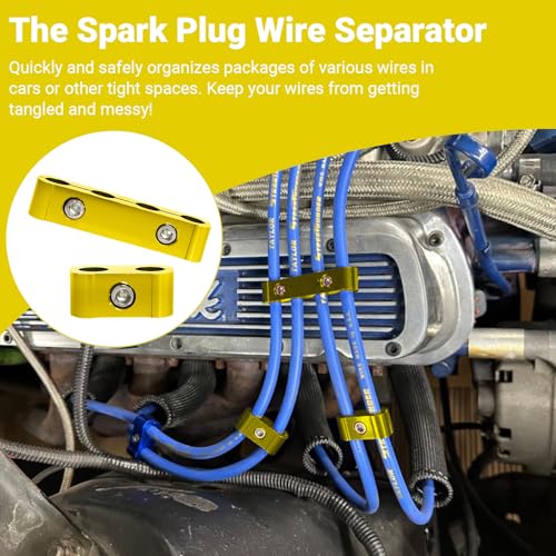 12-Piece Spark Plug Wire Separator and Holder Set(gold) - color: gold