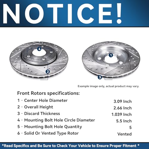 Detroit Axle - Brake Kit for 2006-2018 Dodge Ram 1500 2007-2009 Durango - size: 8PR3200005/kit