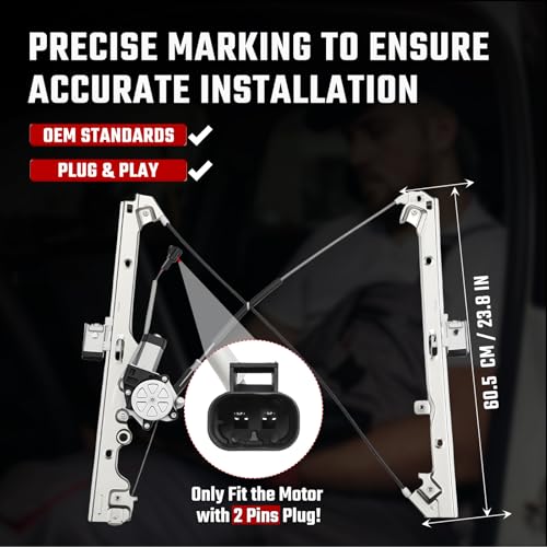 741-644 Front Left Driver Side Power Window Regulator with Motor Compatible with Chevy Silverado Tahoe Suburban Avalanche 1500 2500 3500 Compatible with Cadillac Escalade 2002-2006 - size: Front Left, style: 741-644