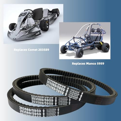 3pcs 30 Series Go Kart Drive Belt Replaces Manco 5959 / Comet 203589