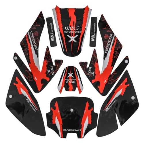 Complete Graphics Decals Stickers Kit for CRF70 CRF70F CRF 70 Plastics Fairing SDG SSR Thumpstar Atomik Dirt Pit Bikes Motorcycle Taotao DB17 (KWTG076) - color: KWTG076