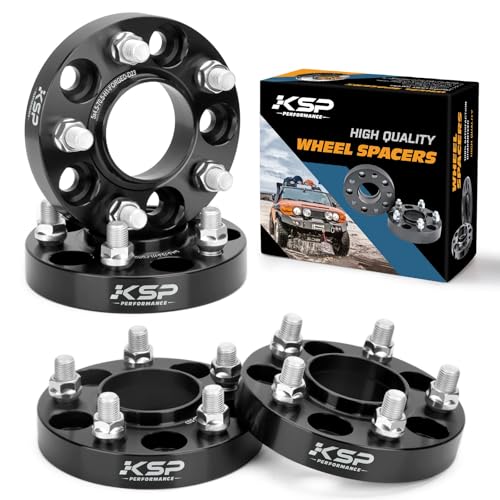KSP 5X4.5 25mm Wheel Spacers for Mustang GT500 GT350, 1 inch 5x114.3mm Tire Spacers Adapters with 70.5mm Hub Bore with M14x1.5 Thread Pitch Fit for 2015-2026 Explorer Aviator Mach 1 Black 4PCS - size: 2015-2024 Mustang