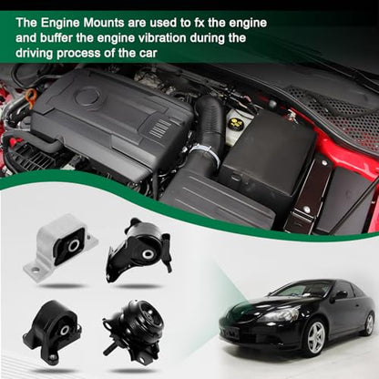 SCITOO Engine Mount Trans Mounts Set A6597 A4503 A4508 A4506 fit for Acura RSX 2002-2006 for Honda Civic Si 2002-2005 2.0L