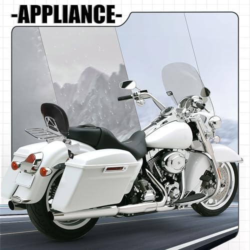 ECOTRIC Sissy Bar Backrest Compatible with 1994-2008 Harley Touring - color: Black, size: 13.5 x 10.75 x 2.75 inches